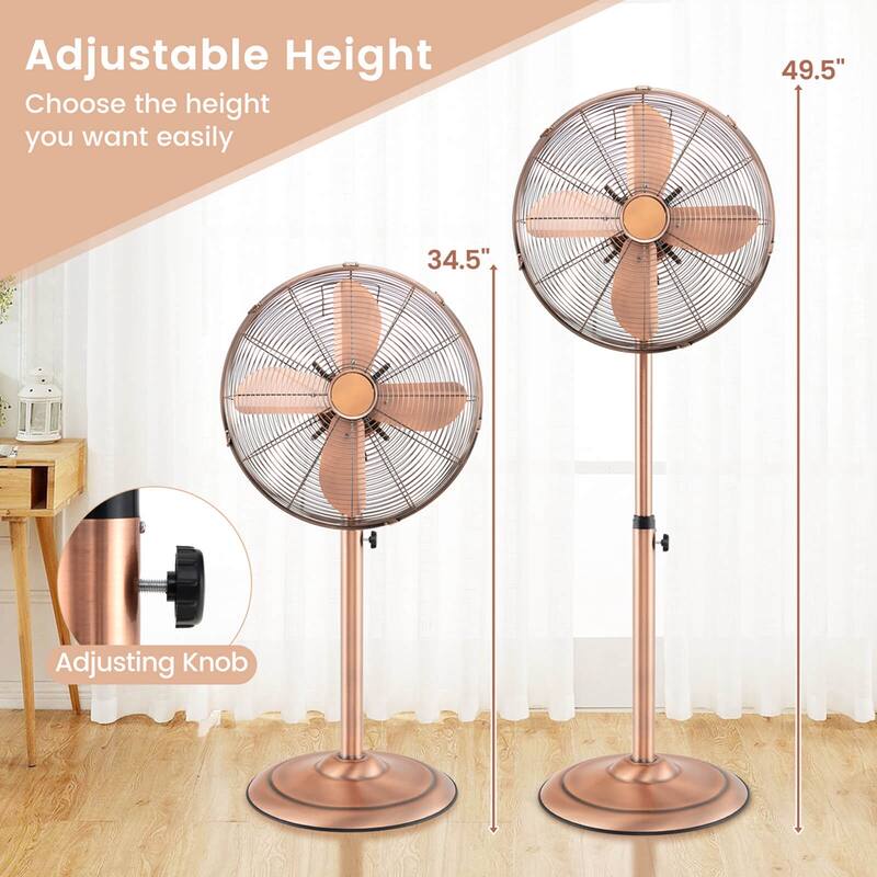 Costway 16" Standing Pedestal Fan with 3 Speed Settings Carrying - See Details