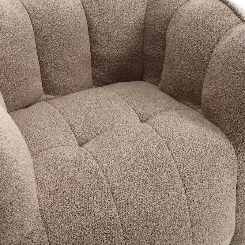 Coffee 42.5" Chenille Accent Chair with Ottoman