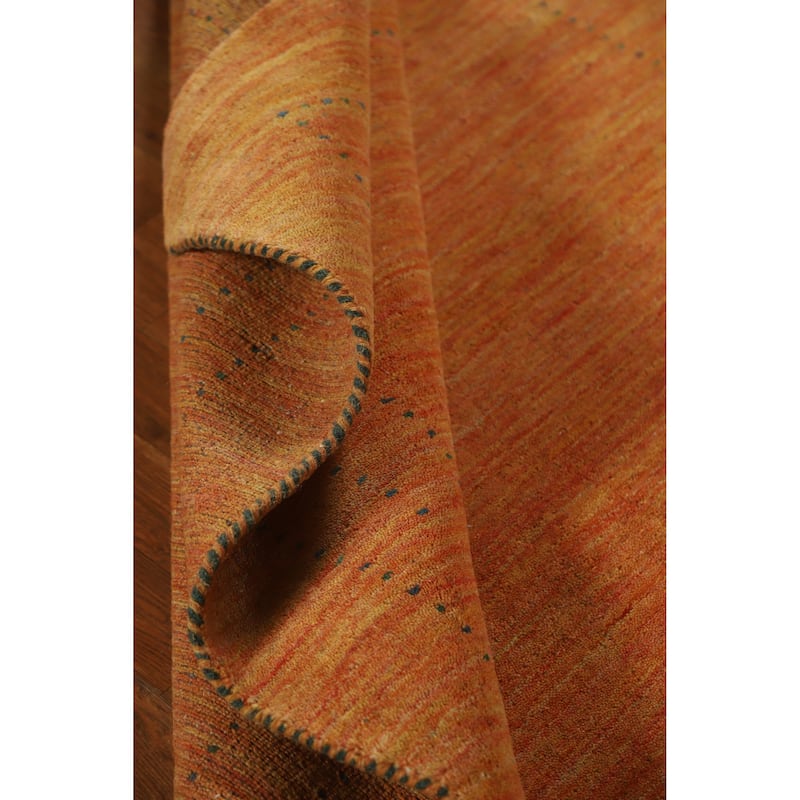 Hand Knotted Oriental 100% Wool Carpet Tribal Animal Pictorial Oranges & Rust Gabbeh Area Rug - 7' 7'' X 4' 11''