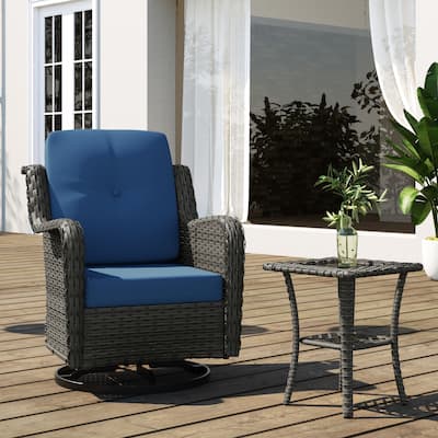 Outdoor Rattan Rocker Wicker Swivel Rocking Chair
