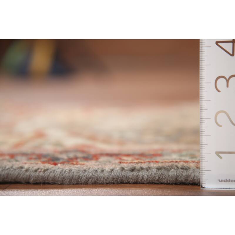 Hand Knotted Oriental 100% Wool Carpet Traditional Medallion Greys & Charcoal Heriz (serapi) Area Rug - 3' 0'' X 2' 0''