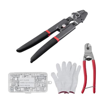 Wire Rope Crimping Tool and Cutter Up To 2.2mm Wire Cable Crimps - 2-in-1