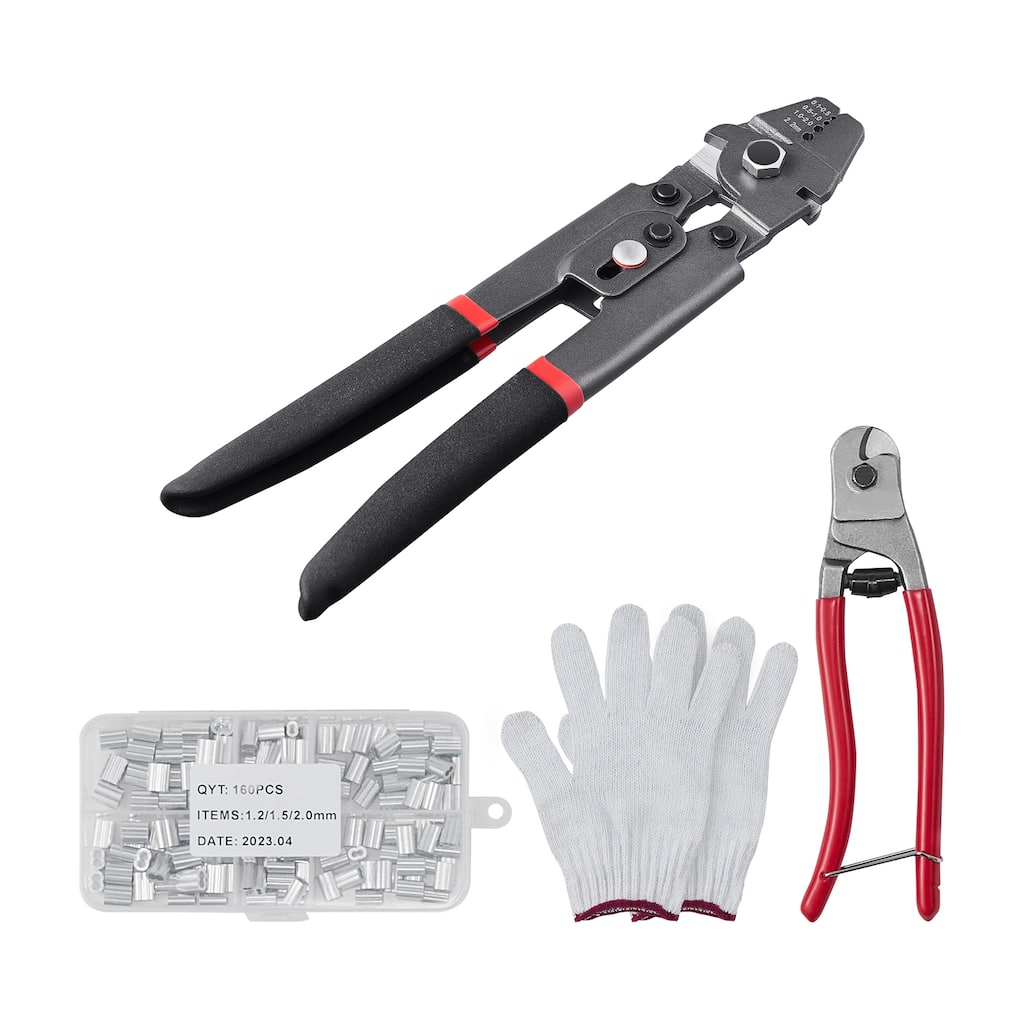 Wire Rope Crimping Tool and Cutter Up To 2.2mm Wire Cable Crimps - 2-in-1