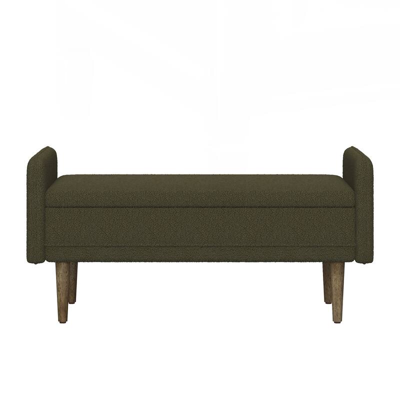 Storage Soft Bench with Armrests for Living Room, Entryway and Bedroom