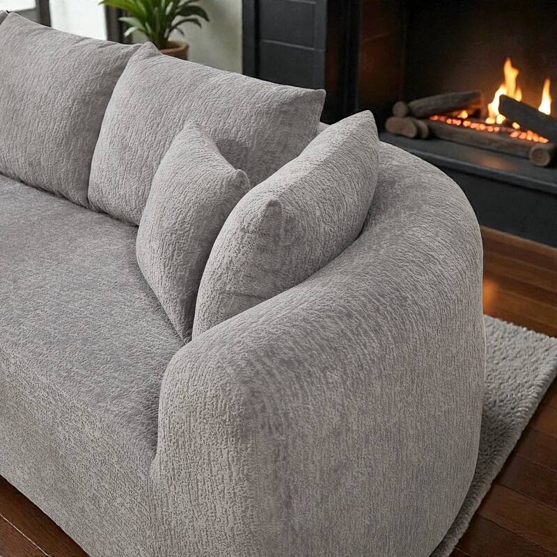 109" Cloud Sectional Couch, Boneless L-Shaped Sofa with Chaise, Corduroy Upholstery, Memory Foam
