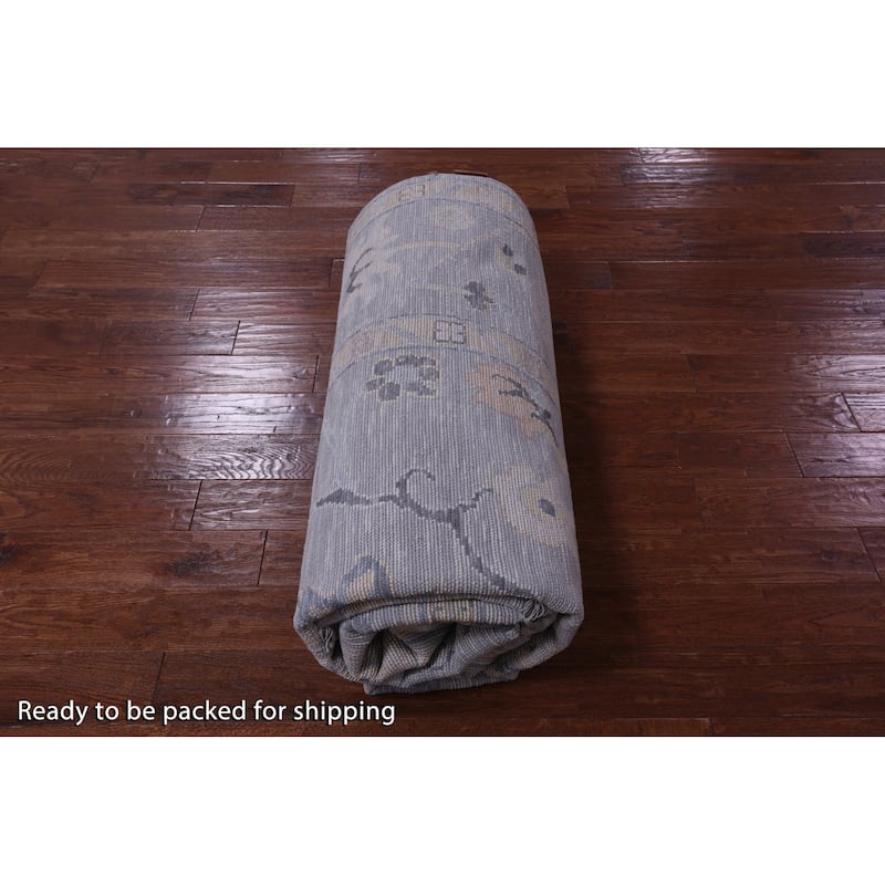 Golden Nile Grey Square Oushak Hand Knotted Wool Rug - 10' 0" X 10' 2"