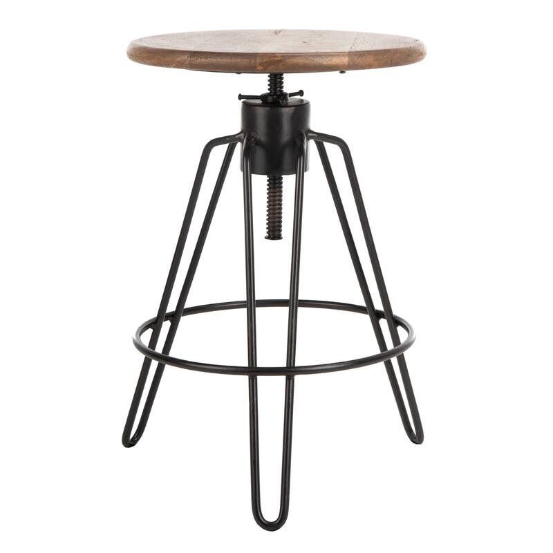 SAFAVIEH Victorine 23-inch Inch Swivel Counter Stool Natural / Black - 18" x 18" x 23.5" - 16Wx16Dx24H
