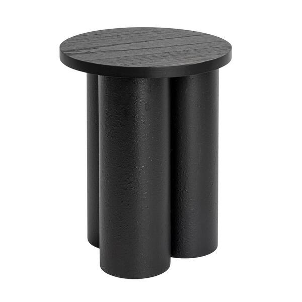 Round 3-Column End Table - Black