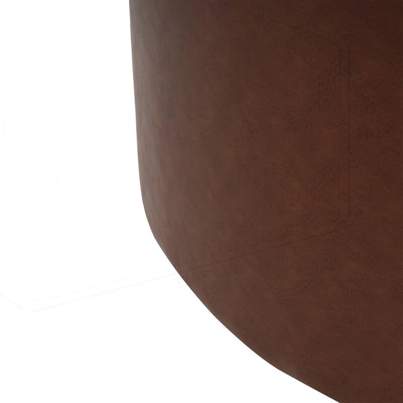 Upholstered PU Leather Round Ottoman