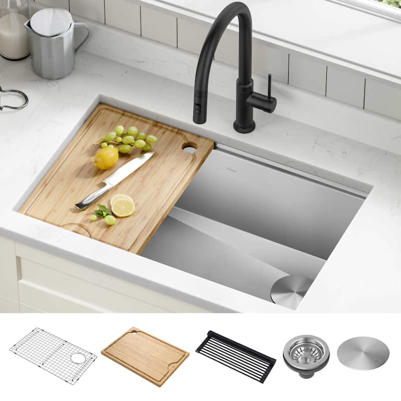 KRAUS Kore Workstation Undermount Stainless Steel Kitchen Sink