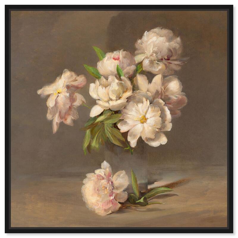 Porter Peonies in a Vase Canvas by Art Remedy - Black - 30" x 30"