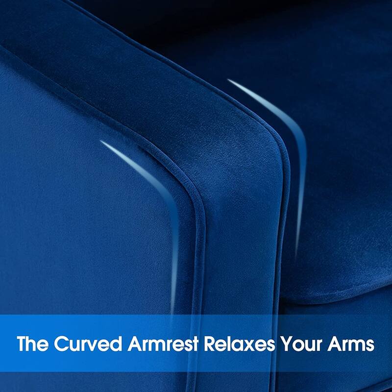 MCombo Modern Accent Club Chair with Ottoman, Velvet Upholstered Armchair with Lumbar Pillow 4278