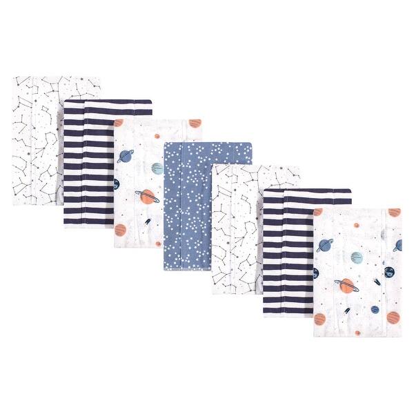 slide 1 of 1, Hudson Baby Infant Boy Cotton Flannel Burp Cloths 7pk, Space, One Size - Space - One Size One Size - Space