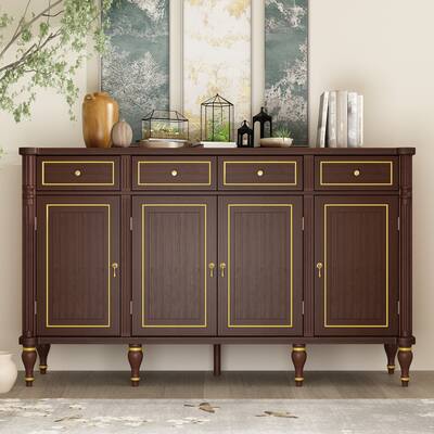 Dresser Buffet Cabinet Sideboard Buffet Coffee Bar Cabinet 4 Drawer
