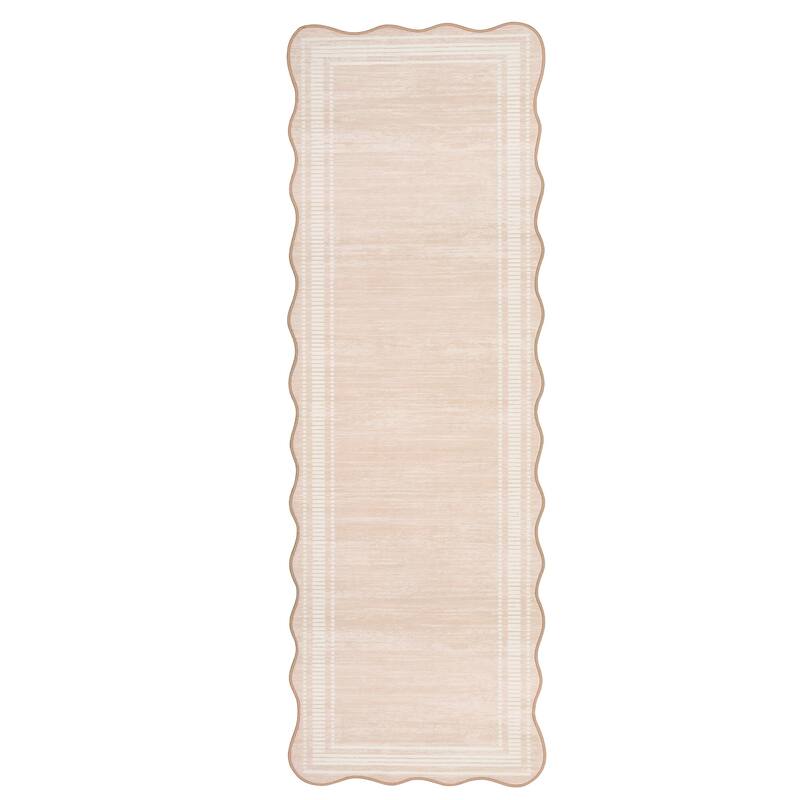 Garvee Scalloped Modern Bordered Area Rug