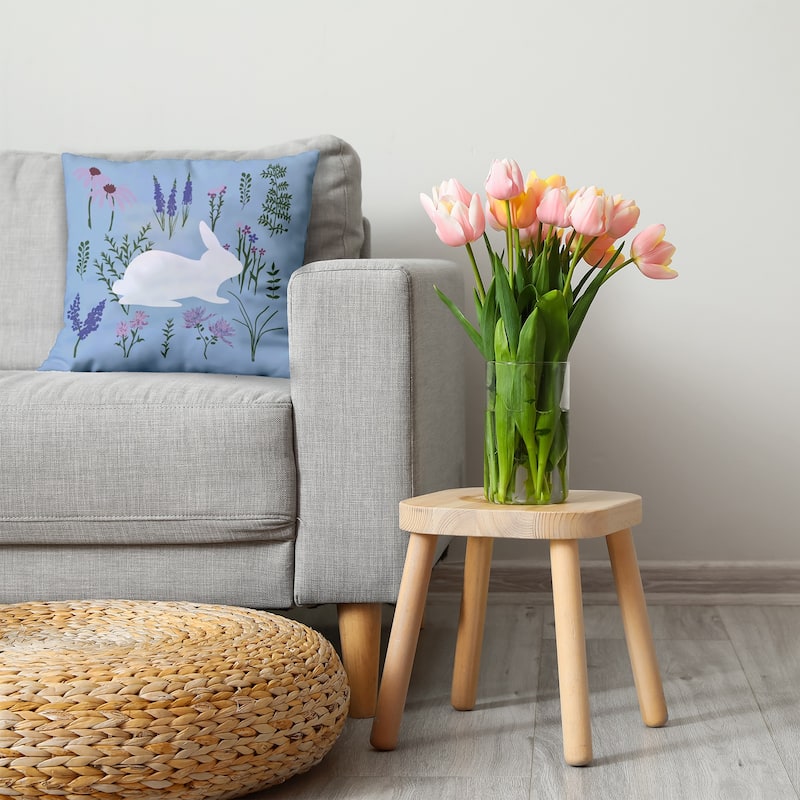 Spring Meadow Bunny Accent Pillow
