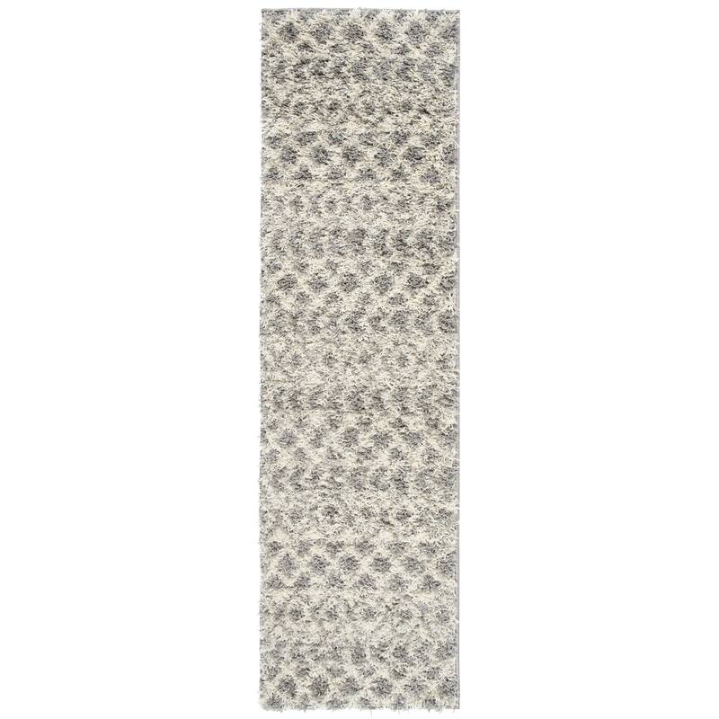 World Rug Gallery Trellis Geometric Plush Shag Area Rug