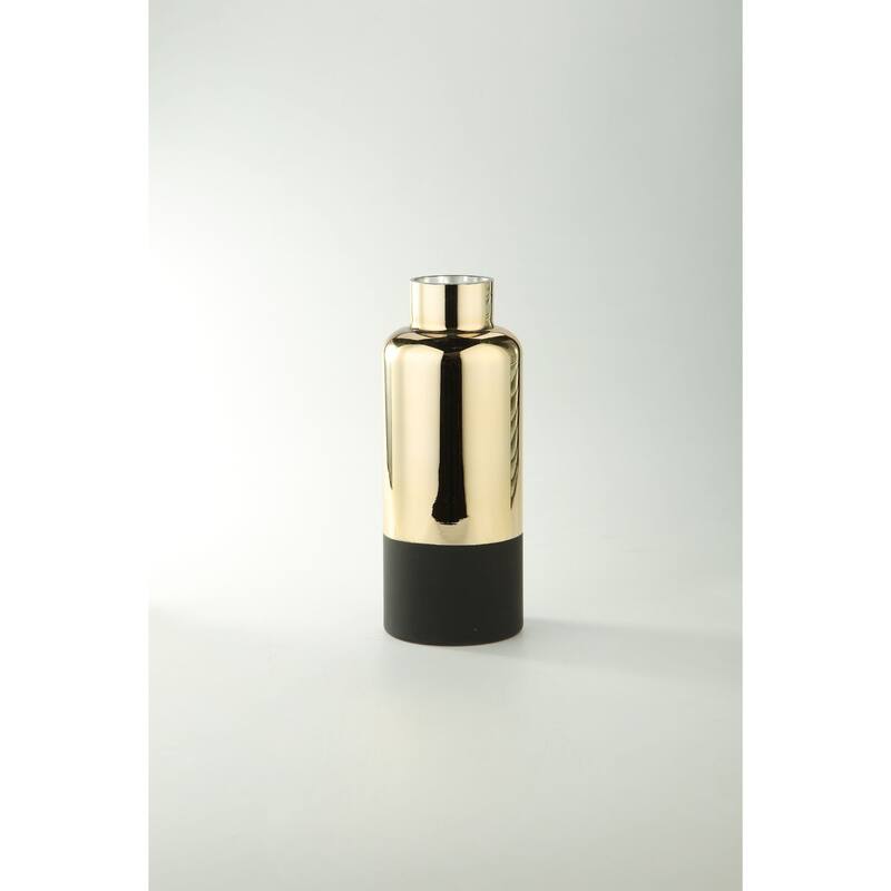 12” Metallic Gold Bud Glass Vase