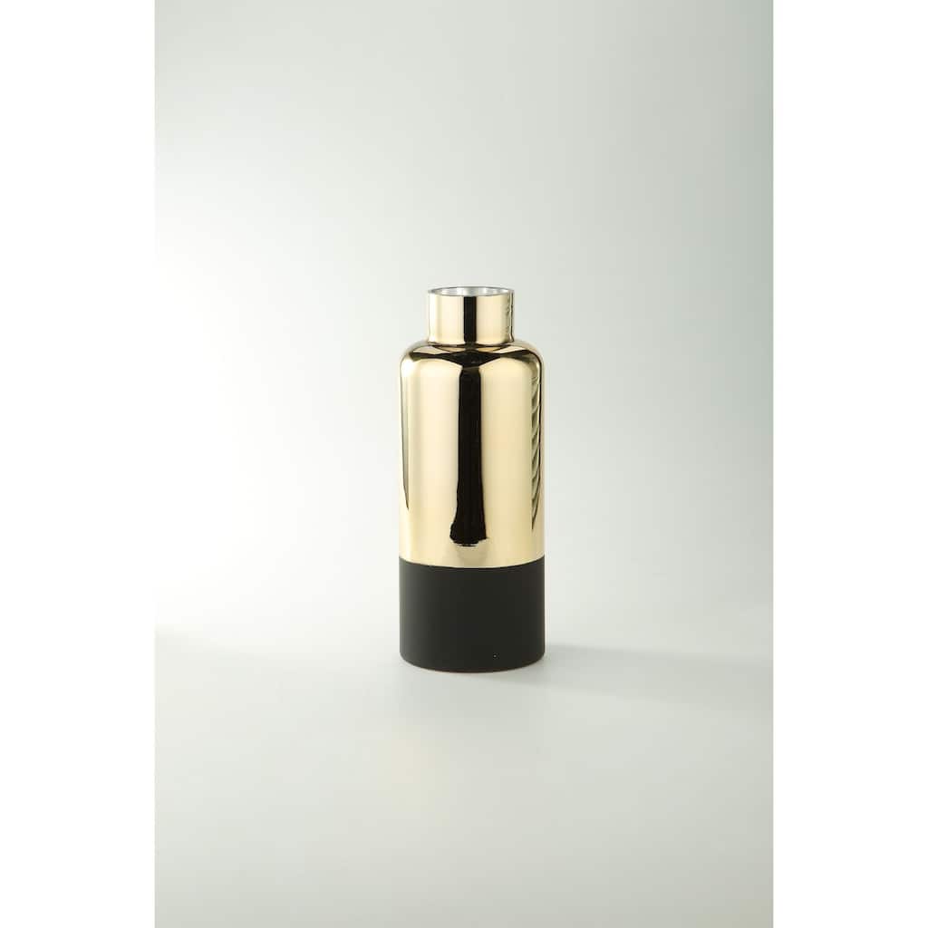 12” Metallic Gold Bud Glass Vase