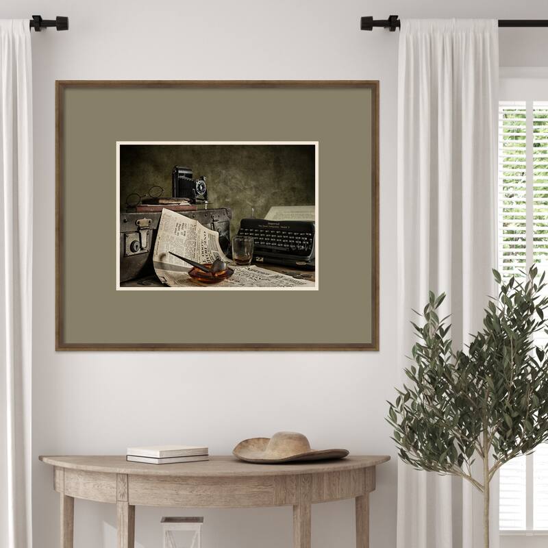 Jonnie Walker War Correspondent by Nick Walton Wood Framed Wall Art Print