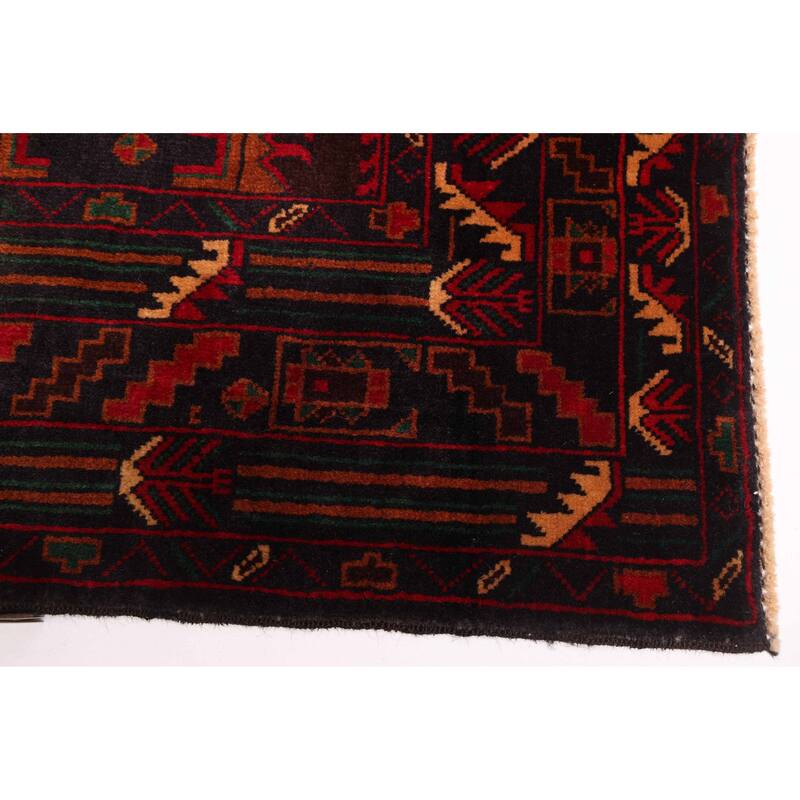 ECARPETGALLERY Hand-knotted Teimani Black, Red Wool Rug - 3'10 x 6'7