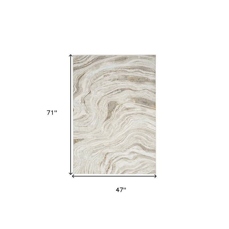 Power Loomed Abstract Modern Non Skid Stain Resistant Area Rug