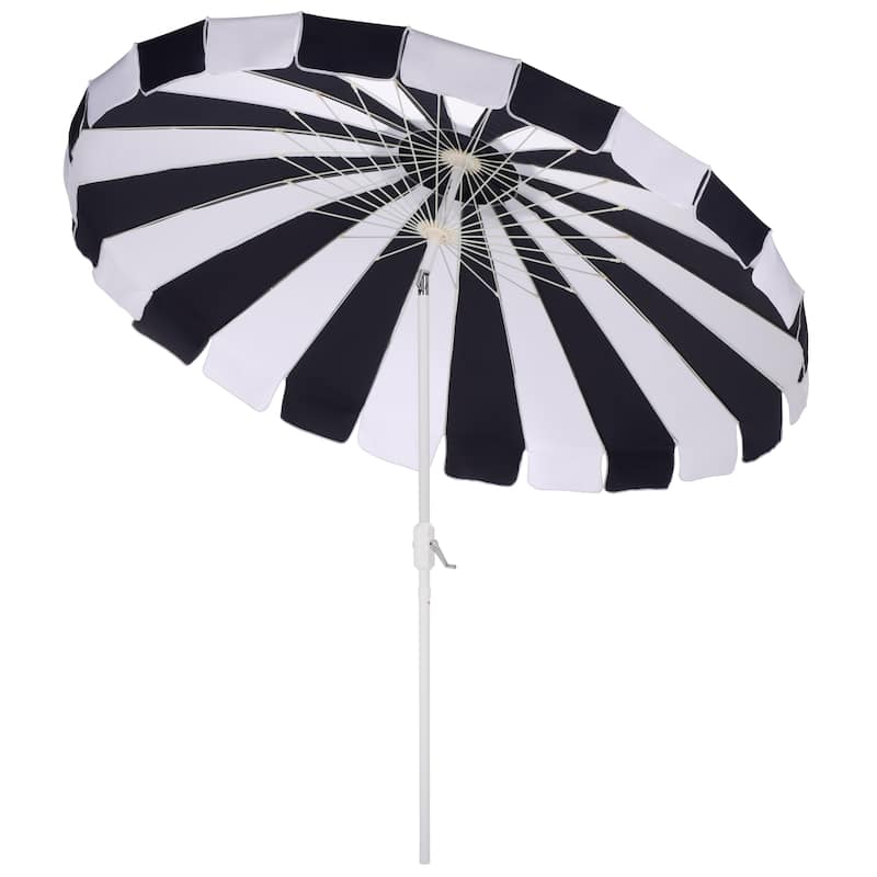 SAFAVIEH Outdoor Patio Furniture Buti 9 Ft Umbrella, Crank Lift Shade with Aluminum Frame