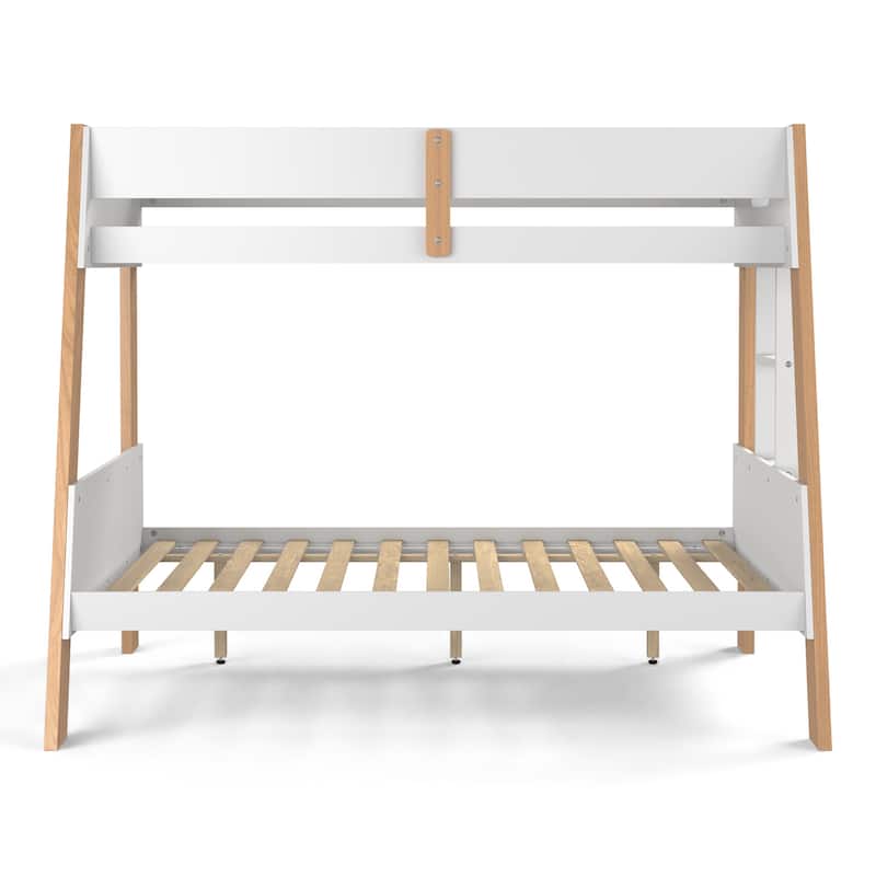 Furniture of America Zylen White Solid Wood Twin over Full Bunk Bed