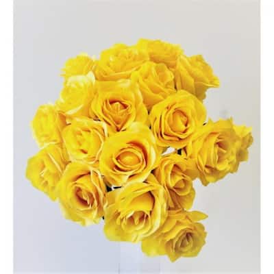 Yellow Rose Bush Artificial Flower