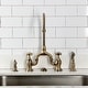 preview thumbnail 9 of 25, English Country Bridge Kitchen Faucets with Brass Sprayer
