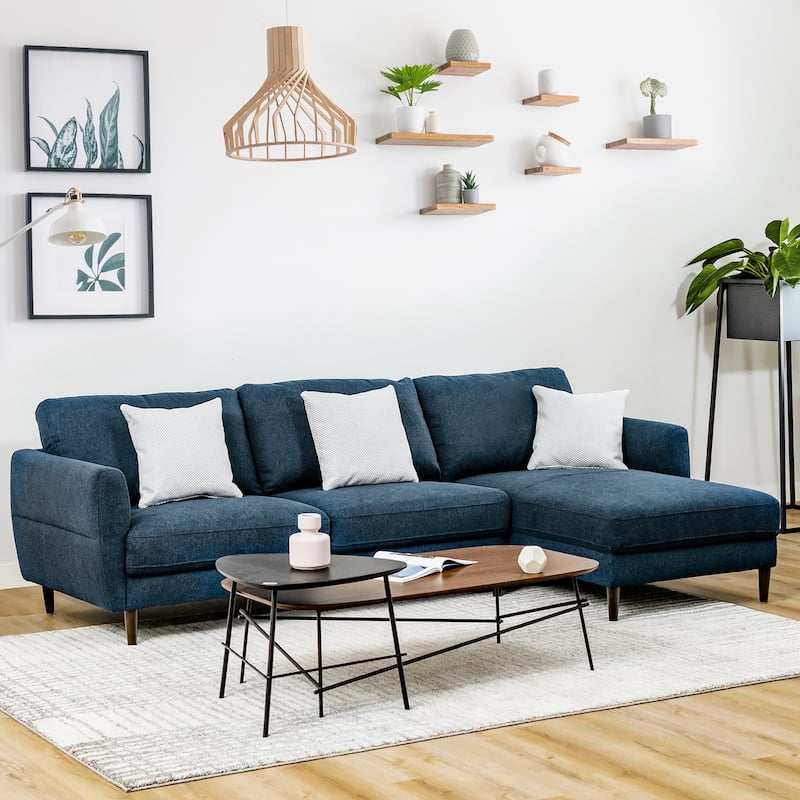 Costway 104'' L-Shaped Fabric Sectional Sofa w/ Chaise Lounge & Solid - 104'' x 60'' x 34''