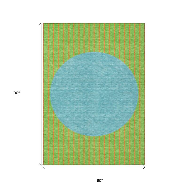 HomeRoots Striped Transitional Rectangle Outdoor Rug