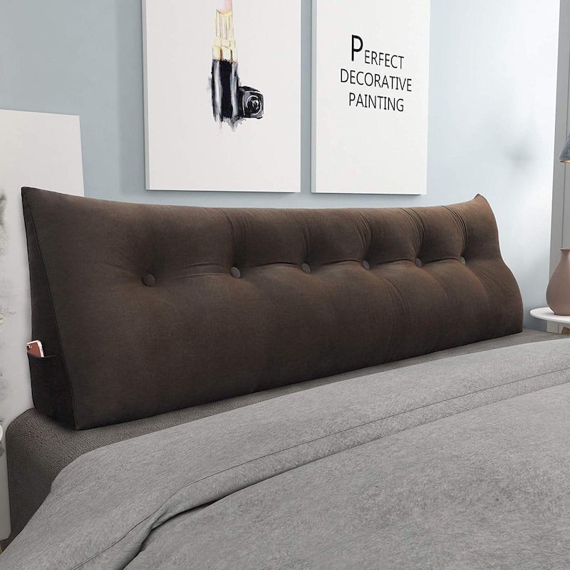WOWMAX Bed Rest Wedge Bolster Headboard Back Support Pillow Velvet