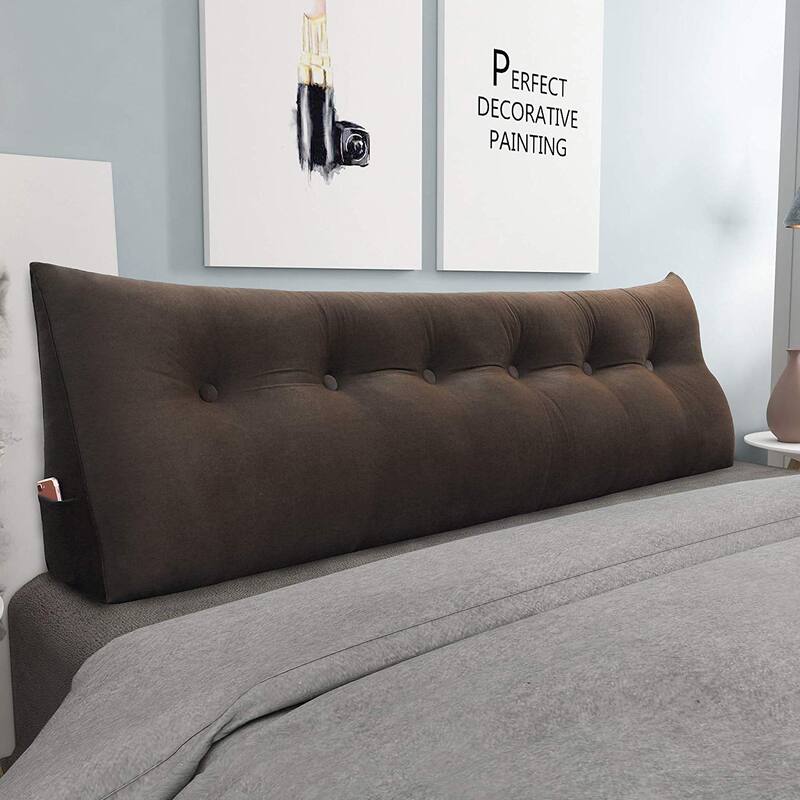 WOWMAX Bed Rest Wedge Bolster Headboard Back Support Pillow Velvet