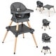 preview thumbnail 3 of 16, Costway 9-in-1 Kids Table & Chair Set with Solid Wood Legs, Removable Black