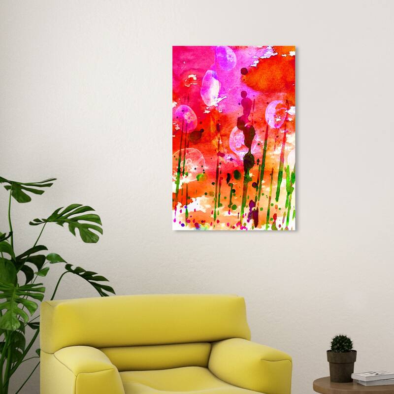 Wynwood Studio Canvas Abstract Bright Darkness Pink and Modern & Contemporary Wall Art Canvas Print - 30 x 20