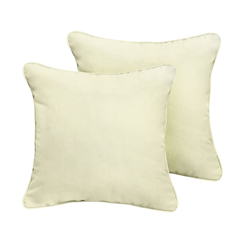 Sunbrella Canvas Natural Corded Indoor/ Outdoor Pillow Set (Set of 2)