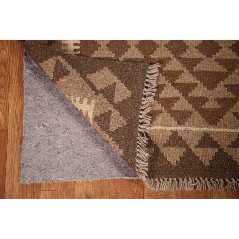 Geometric Kilim Oriental Rug Flat-weave Wool Carpet - 3'3" x 4'9"