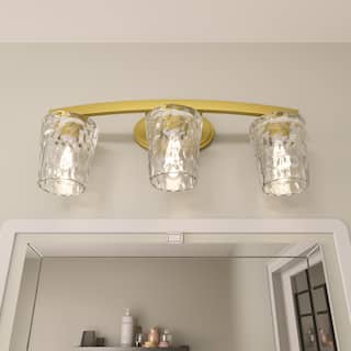 Mid-century Modern 3-light Bathroom Vanity Light with Art Glass - 24 inches