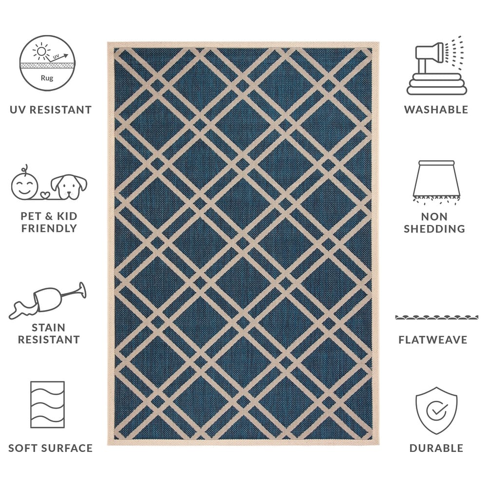 SAFAVIEH Courtyard Lisaveta Indoor /Outdoor Waterproof Patio Backyard Rug