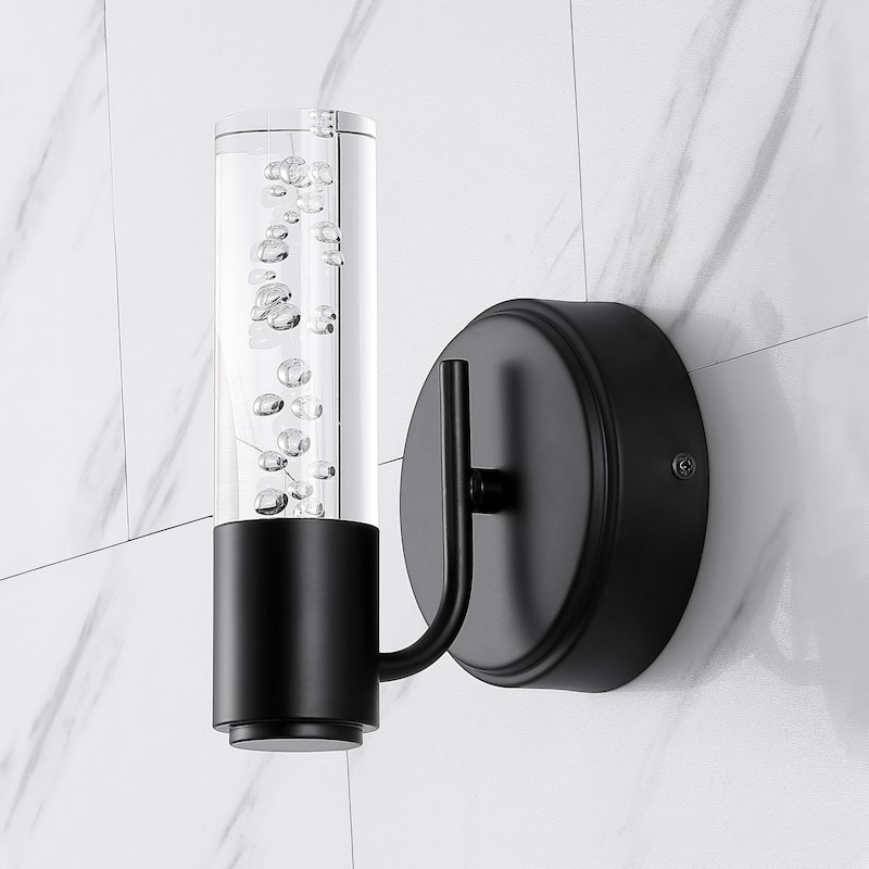 Alain Minimalist Modern Bubble Acrylic/Iron Integrated LED Vanity Light, by JONATHAN Y