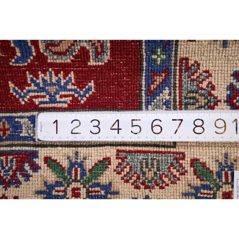 Kazak Foyer Rug Hand-Knotted Traditional Red Wool Carpet - 3'2" x 5'3"