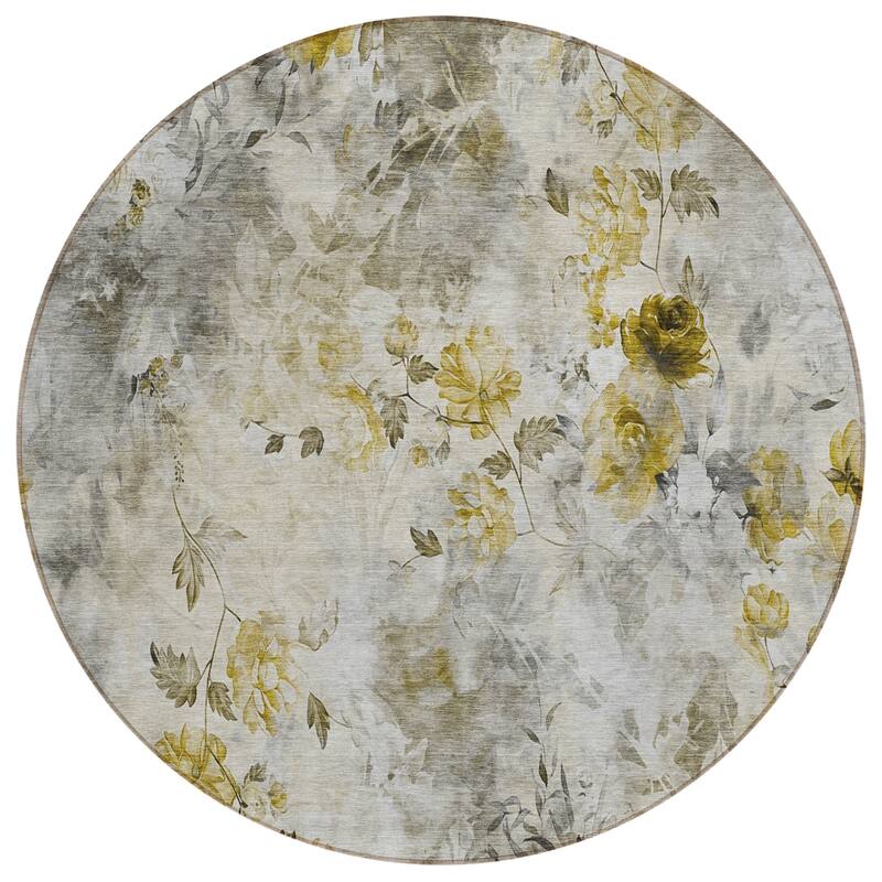Machine Washable Indoor/ Outdoor Chantille Vanishing Floral Rug