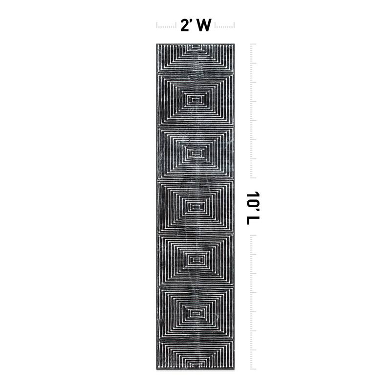 World Rug Gallery Bohemian Stripes Washable Non Slip Area Rug
