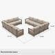 preview thumbnail 22 of 37, PURPLE LEAF Caesar L-Shaped Khaki Outdoor Couch with 9.6" Thick for Yard Porch Deck Patio Conversation Sets