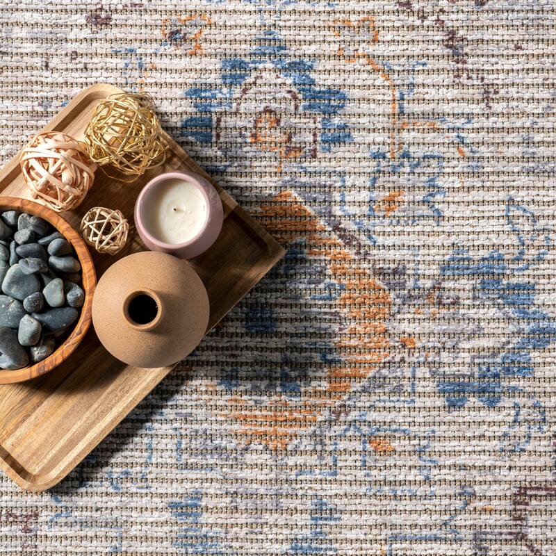 Nuloom Vintage SpinClean Medallion Machine Washable Area Rug