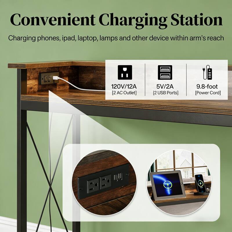 Couch Table with Electrical Outlet