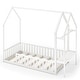preview thumbnail 10 of 8, Gymax Twin House Floor Bed w/ Storage Shelf & Detachable Clothes