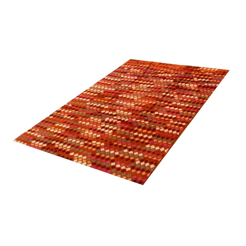 ECARPETGALLERY Hand-knotted Akhjah Burnt Orange Wool Rug - 5'11 x 8'6