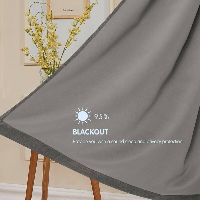 Subrtex Blackout Curtain Solid Thermal Window Drapes Panel Pair